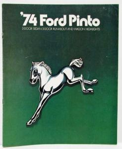 1974 Ford Pinto Sales Brochure 2 and 3 Door Runabout and Wagon Highlights