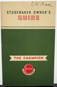 1939 Studebaker Champion Model G Owners Manual Guide Original
