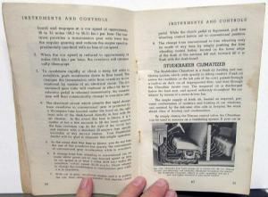 1942 Studebaker Champion Owners Manual Guide Original
