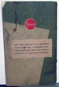 1947 Studebaker Champion Owners Manual Guide Original