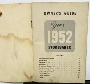 1952 Studebaker Land Cruiser Owners Manual Guide Original
