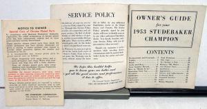 1953 Studebaker Champion Owners Manual Guide Original