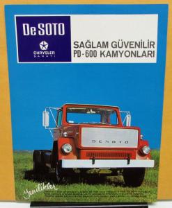 1973 De Soto Truck PD-600 Chrysler Foreign Dealer Brochure Turkish Text Original