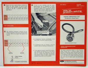 1974 Ford Aids to Problem Solving Trifold Unit 2 of 3 Engine Compression Test