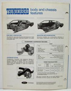 1974 Ford Thunderbird Sales Folder A Great Car for Living