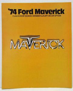 1974 Ford Maverick Sales Brochure 2 & 4 Door Sedans Grabber Luxury Decor Option