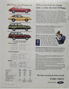 1975 Ford Pinto Sales Brochure Our Basic Little Economy Car