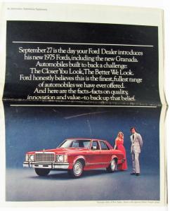 1975 Ford Advertising Supplements Mustang II Pinto Granada LTD Maverick Torino