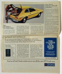 1975 Ford Advertising Supplements Mustang II Pinto Granada LTD Maverick Torino