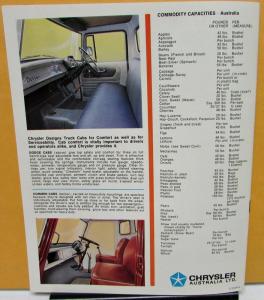 1972 Dodge Commer Australian Truck Dealer Brochure Utility Series 1 2 3 4 5 & 6