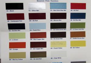 1975 Ford Paint Chips LTD Elite Torino Ranchero Mustang Granada Mav Pinto Tbird