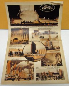 1934 Ford Century Of Progress Exposition Chicago Worlds Fair Handout Rare Coupe