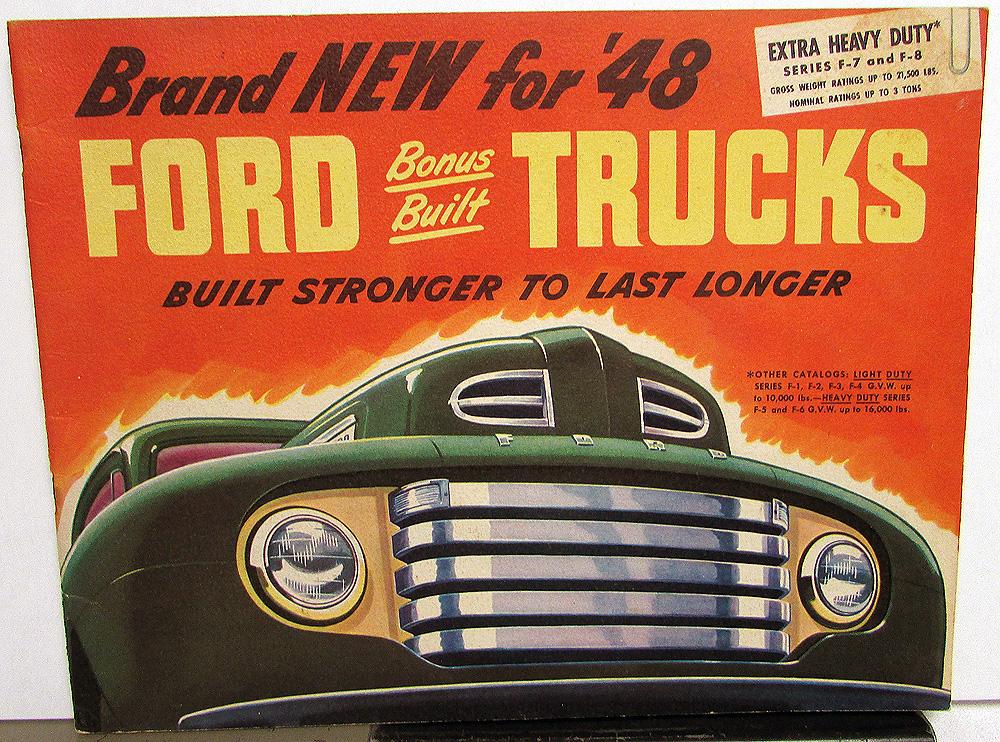 1948 Ford Extra Heavy Duty F-7 F-8 Flathead Truck Dealer Sales Brochure