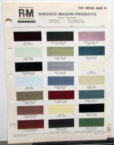 1969 Lincoln Continental and Mark III Paint Chips by Rinshed Mason