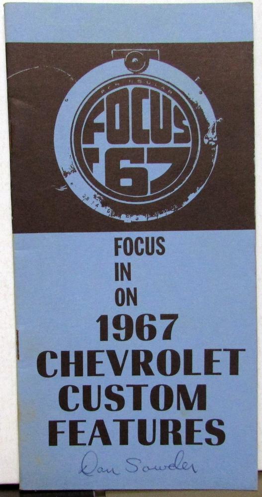 1967 Chevrolet Custom Features Brochure Catalog Dealer Installed