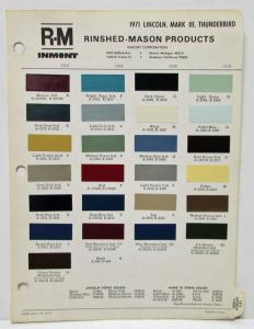 1971 Lincoln Continental Mark III and Thunderbird Paint Chips by Rinshed Mason