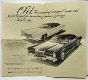 1971 Lincoln Continental and Mark III Sales Mailer/Folder