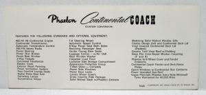 1971 Lincoln Continental Coach Sales Folder Introducing the all new Phaeton