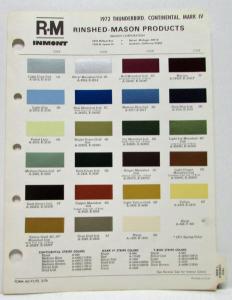 1972 Lincoln Continental Mark IV and Thunderbird Paint Chips by Rinshed Mason