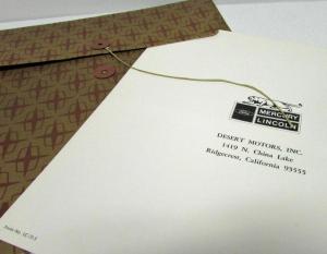 1972 Lincoln Continental Sales Brochure Mailer w Envelope