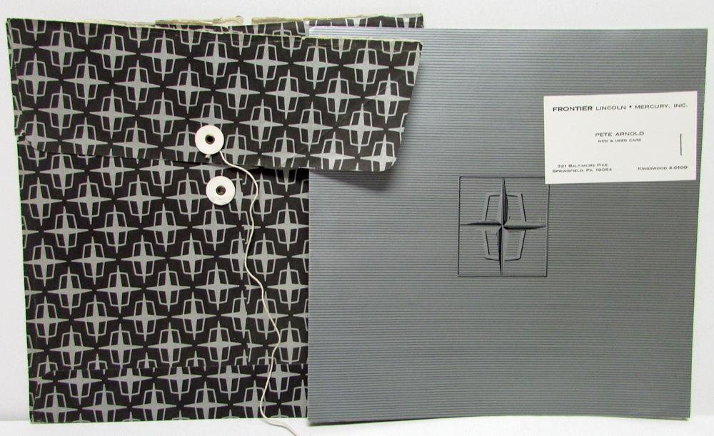1972 Lincoln Continental Town Car Sales Brochure Mailer w Envelope & Capri Sheet