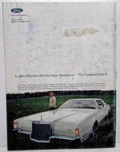 Spring Summer 1972 The Continental Magazine Pantera Achievement of 2 Continents