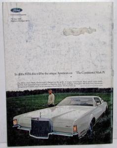 Spring Summer 1972 The Continental Magazine Pantera Achievement of 2 Continents