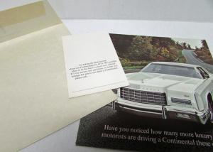 1973 Lincoln Continental Sales Folder Mark IV Town Car w Envelope and Card