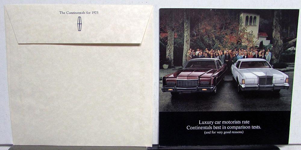 1973 Lincoln Continental Sales Folder Mailer W/Envelope Beating the Other Makes