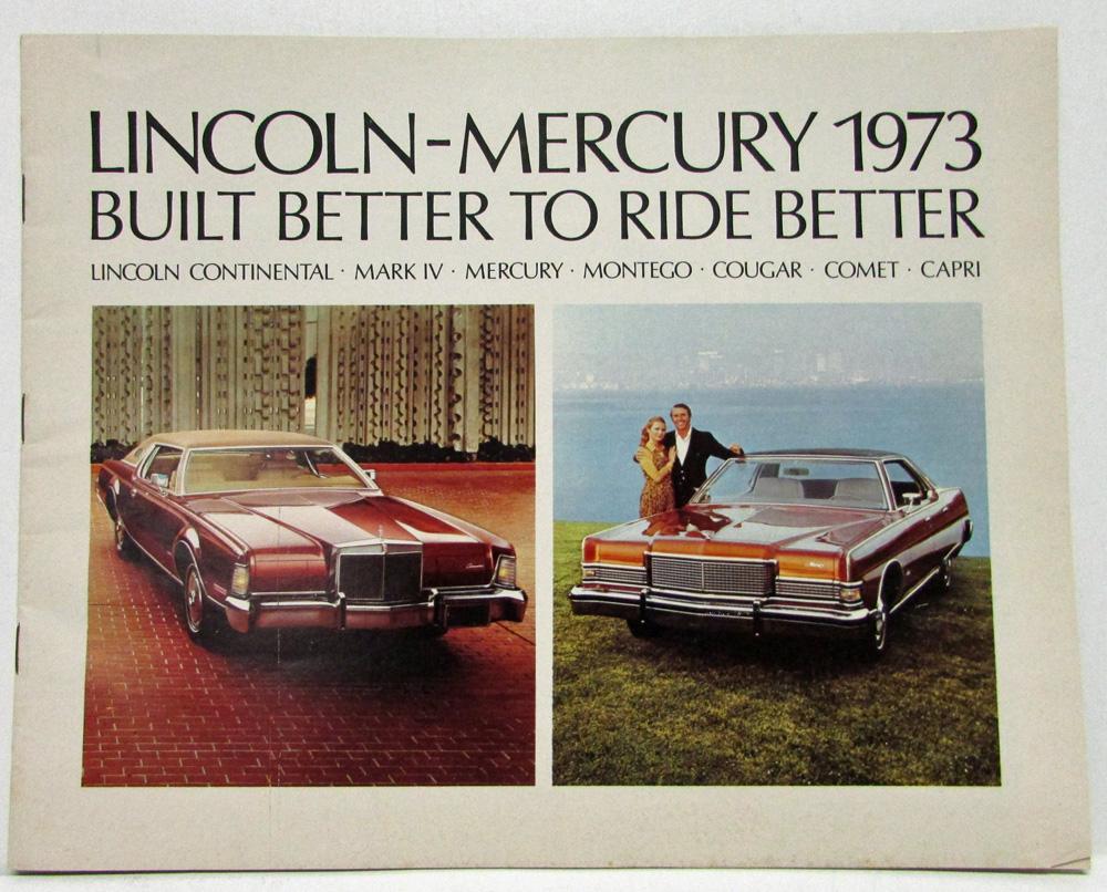 1973 Lincoln Mercury Sales Brochure Continental Mark IV Marquis Monterey Cougar