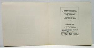 1974 Lincoln Mercury Invitation to Showing Of New Continentals & Mercs