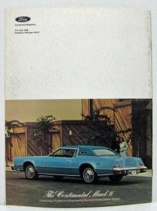 Fall 1974 The Continental Magazine Special Issue Great Lincolns & Continentals