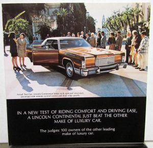 1974 Lincoln Continental Sales Folder Beating the Competition in Comfort & Ease
