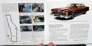 1974 Lincoln Continental Sales Folder Beating the Competition in Comfort & Ease