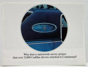 1975 Lincoln Continental Sales Brochure Cadillac Drivers Switched