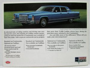 1975 Lincoln Continental Sales Brochure Cadillac Drivers Switched