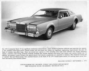 1975 Lincoln Continental Mark IV Press Photo 0069