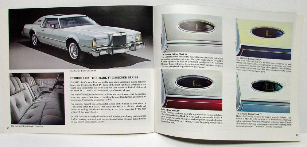 1976 Lincoln Mercury Sales Brochure Marquis Montego Capri Mark IV Continental 