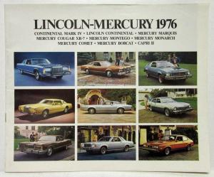 1976 Lincoln Mercury Full Line Sales Brochure Mark IV Continental Marquis Cougar