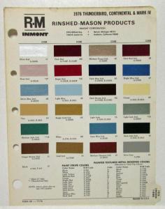 1976 Lincoln Continental Mark IV and Thunderbird Paint Chips by Rinshed Mason