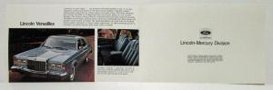 1977 Lincoln Mark V Continental and Versailles Sales Brochure Mailer w Envelope