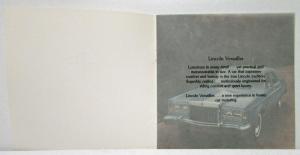 1977 Lincoln Versailles Sales Brochure Mailer w Envelope Small Version Original