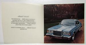 1977 Lincoln Versailles Sales Brochure Mailer w Envelope Small Version Original