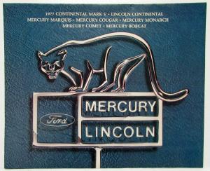 1977 Lincoln Mercury Full Line Sales Folder Mark V Continental Marquis Cougar