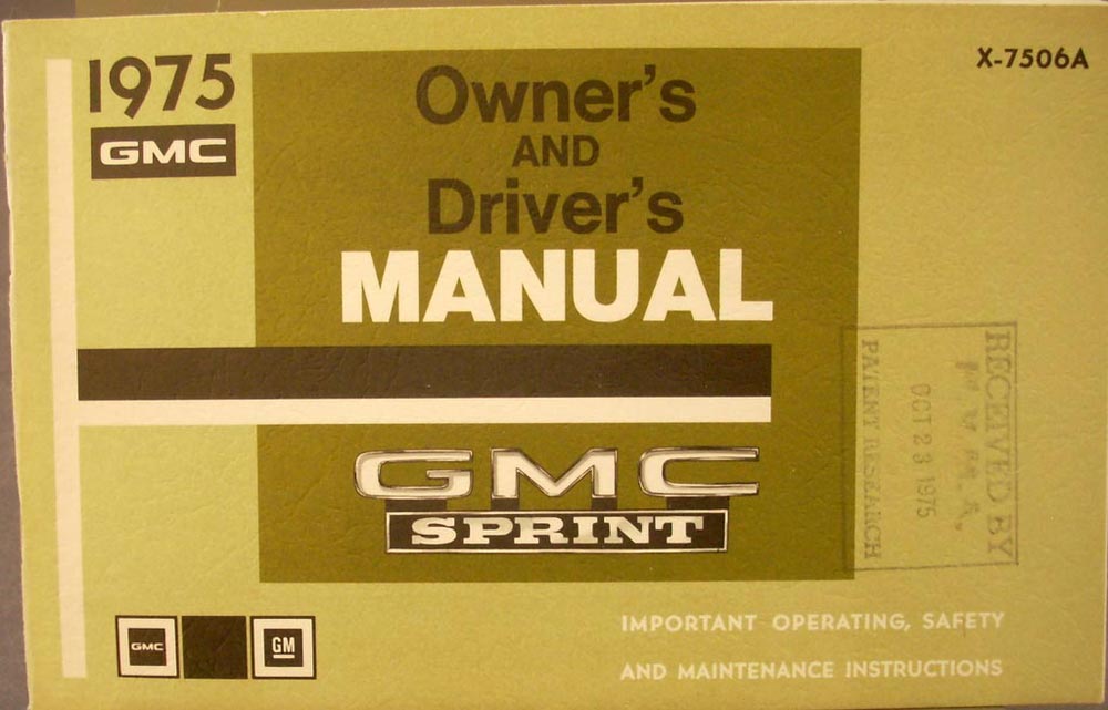1975 GMC Sprint Owners Drivers Manual Original