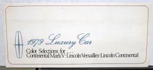 1979 Lincoln Continental Mark V Versailles Color Selections Paint Chips Folder