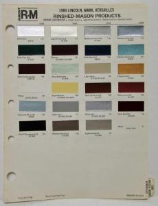 1980 Lincoln Continental Mark and Versailles Paint Chips by Rinshed Mason