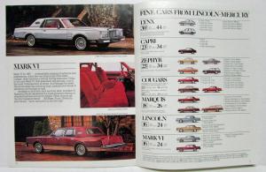 1981 Lincoln Mercury Lynx Capri Zephyr Cougar Continental Mark VI Sale Brochure