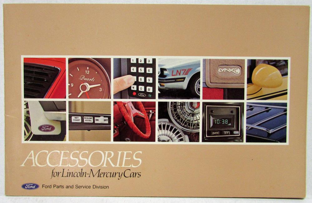 1982 Lincoln Mercury Accessories Sales Brochure Mark VI Continental Capri Cougar