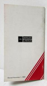 1983 Lincoln Mercury Product Value Programs Brochure for Salesperson